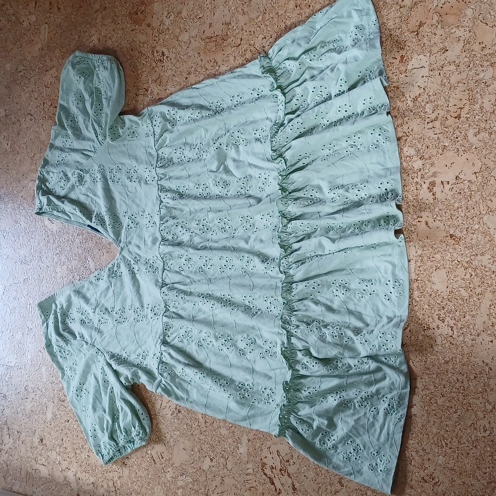 Asos mint green eyelet baby doll dress Size 12